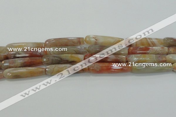 CTR63 15.5 inches 10*40mm faceted teardrop yellow agate beads