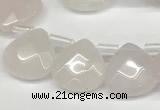 CTR630 Top drilled 13*13mm faceted briolette rose quartz beads