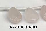 CTR660 Top drilled 10*14mm faceted briolette rose quartz beads