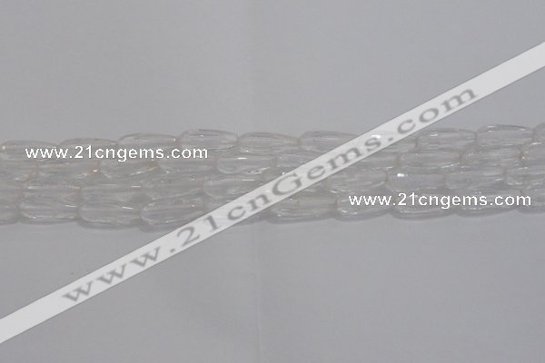 CTR70 15.5 inches 6*16mm faceted teardrop white crystal beads