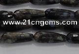 CTR78 15.5 inches 6*16mm faceted teardrop grey opal gemstone beads