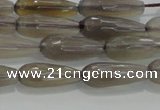 CTR79 15.5 inches 6*16mm faceted teardrop grey agate beads