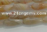 CTR80 15.5 inches 6*16mm faceted teardrop yellow agate beads