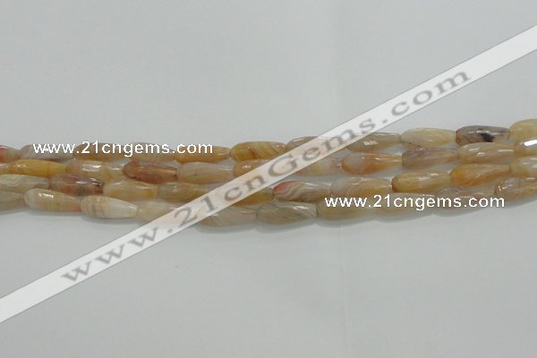 CTR80 15.5 inches 6*16mm faceted teardrop yellow agate beads