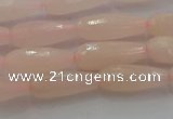 CTR84 15.5 inches 6*16mm faceted teardrop peach stone beads