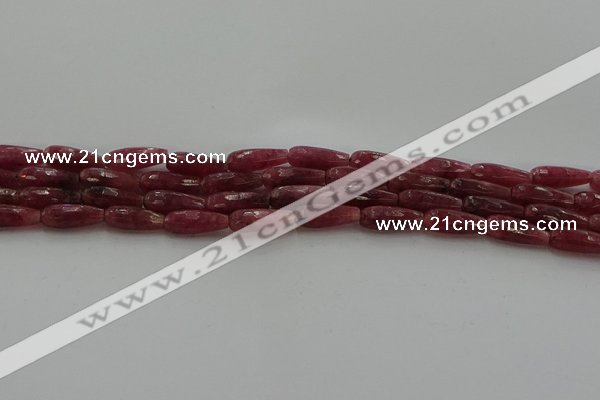 CTR86 15.5 inches 6*16mm faceted teardrop strawberry quartz beads