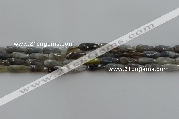 CTR87 15.5 inches 6*16mm faceted teardrop grey botswana agate beads