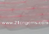 CTR91 15.5 inches 8*20mm faceted teardrop rose quartz beads