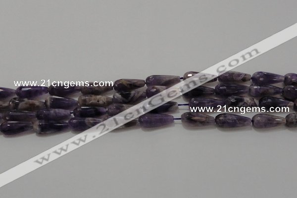 CTR94 15.5 inches 8*20mm faceted teardrop dogtooth amethyst beads