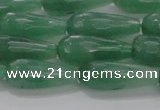 CTR97 15.5 inches 8*20mm faceted teardrop green aventurine beads