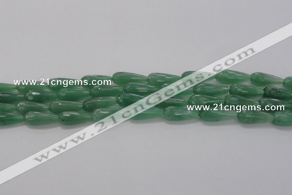 CTR97 15.5 inches 8*20mm faceted teardrop green aventurine beads