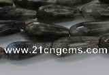 CTR99 15.5 inches 8*20mm faceted teardrop labradorite beads