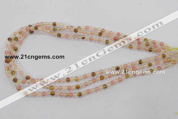 CTS01 15.5 inches 4mm round tigerskin glass beads wholesale