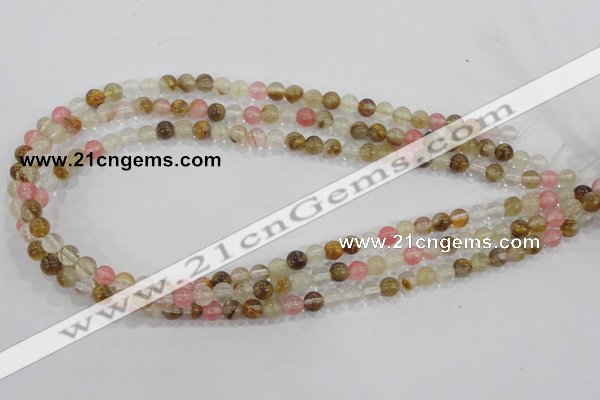 CTS02 15.5 inches 6mm round tigerskin glass beads wholesale