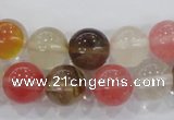 CTS05 15.5 inches 12mm round tigerskin glass beads wholesale