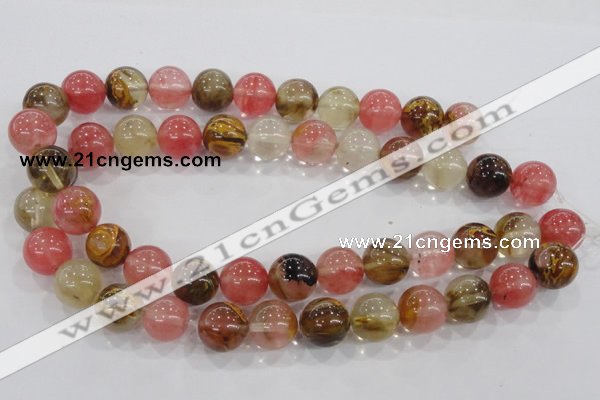 CTS07 15.5 inches 16mm round tigerskin glass beads wholesale