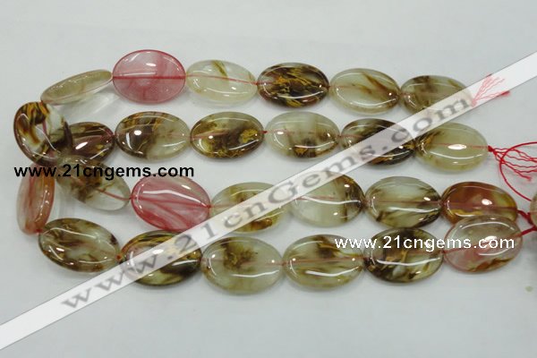 CTS51 15.5 inches 22*30mm oval tigerskin glass beads wholesale