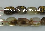 CTS56 15.5 inches 8*14mm nugget tigerskin glass beads wholesale