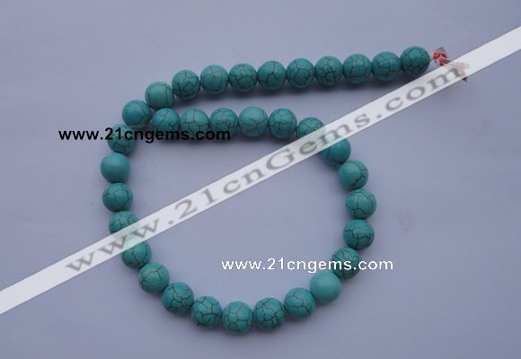 CTU03 15.5 inches 8mm round blue turquoise strand beads Wholesale