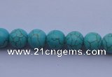 CTU04 15.5 inches 10mm round blue turquoise strand beads Wholesale