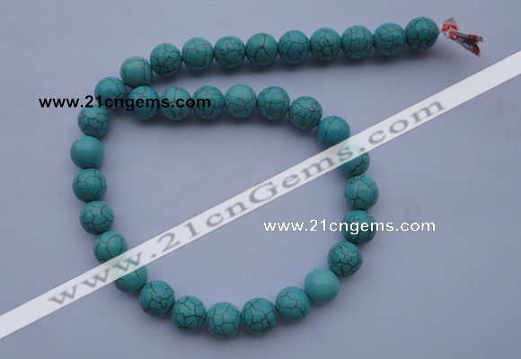 CTU05 15.5 inches 12mm round blue turquoise strand beads Wholesale