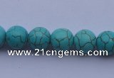 CTU07 15.5 inches 16mm round blue turquoise strand beads Wholesale