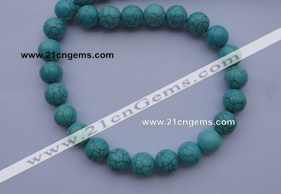 CTU07 15.5 inches 16mm round blue turquoise strand beads Wholesale