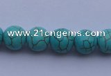 CTU08 15.5 inches 18mm round blue turquoise strand beads Wholesale