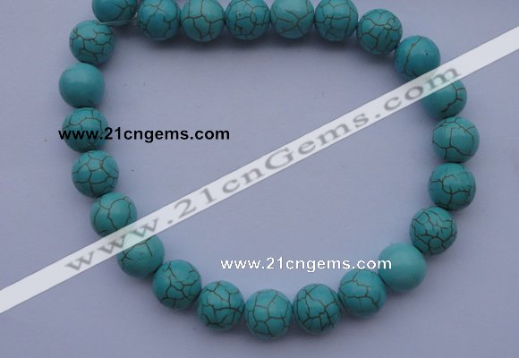 CTU08 15.5 inches 18mm round blue turquoise strand beads Wholesale