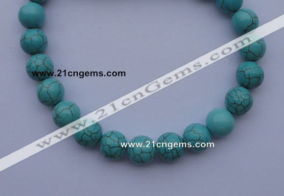 CTU09 15.5 inches 20mm round blue turquoise strand beads Wholesale