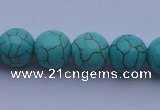 CTU10 15.5 inches 25mm round blue turquoise strand beads Wholesale