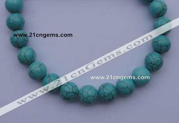 CTU10 15.5 inches 25mm round blue turquoise strand beads Wholesale