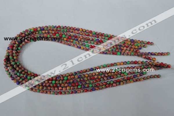 CTU1050 15.5 inches 4mm round synthetic turquoise beads wholesale