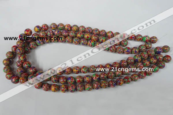 CTU1053 15.5 inches 10mm round synthetic turquoise beads wholesale