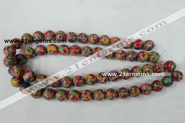 CTU1055 15.5 inches 14mm round synthetic turquoise beads wholesale