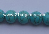 CTU11 15.5 inches 30mm round blue turquoise strand beads Wholesale