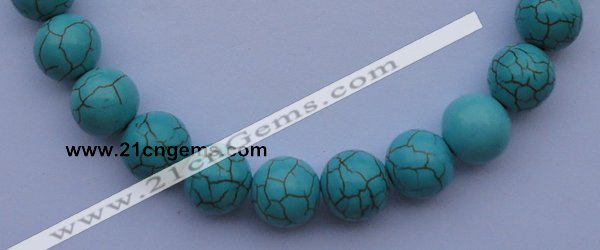 CTU11 15.5 inches 30mm round blue turquoise strand beads Wholesale