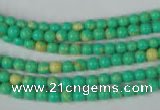 CTU1160 15.5 inches 4mm round synthetic turquoise beads wholesale