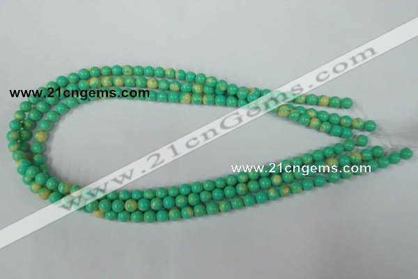 CTU1161 15.5 inches 6mm round synthetic turquoise beads wholesale