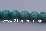 CTU12 15.5 inches 8mm faceted round blue turquoise beads Wholesale