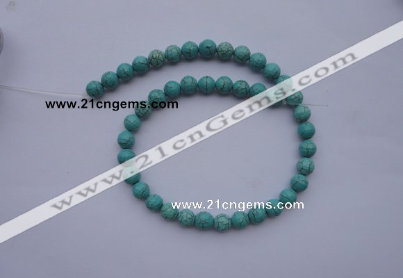 CTU12 15.5 inches 8mm faceted round blue turquoise beads Wholesale