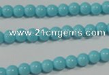 CTU1210 15.5 inches 4mm round synthetic turquoise beads