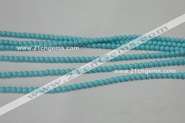 CTU1210 15.5 inches 4mm round synthetic turquoise beads