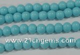 CTU1211 15.5 inches 6mm round synthetic turquoise beads