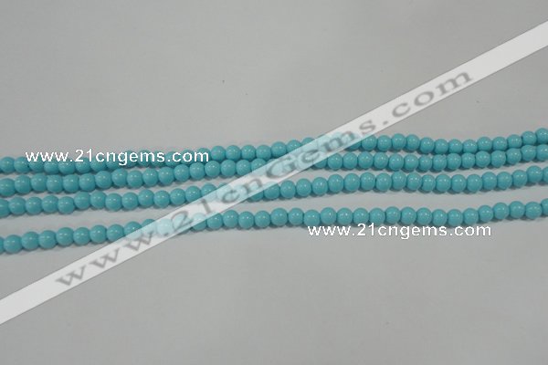 CTU1211 15.5 inches 6mm round synthetic turquoise beads