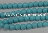 CTU1212 15.5 inches 8mm round synthetic turquoise beads