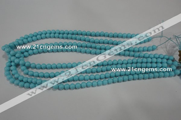 CTU1212 15.5 inches 8mm round synthetic turquoise beads