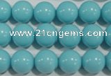 CTU1215 15.5 inches 14mm round synthetic turquoise beads