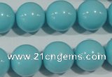 CTU1216 15.5 inches 16mm round synthetic turquoise beads