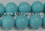 CTU1217 15.5 inches 18mm round synthetic turquoise beads